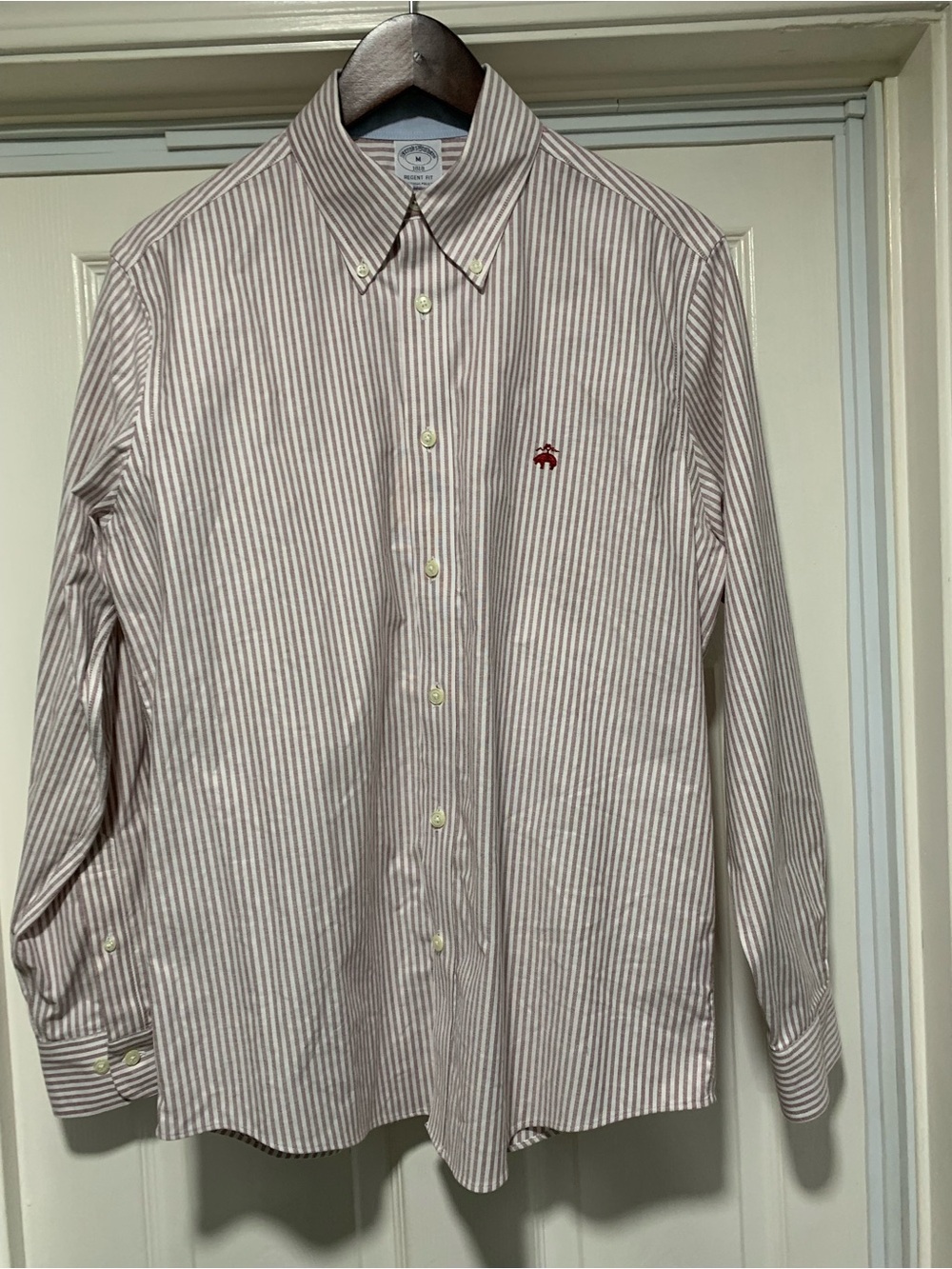 Brooks Brothers Red and White Striped Button-Down Shirt